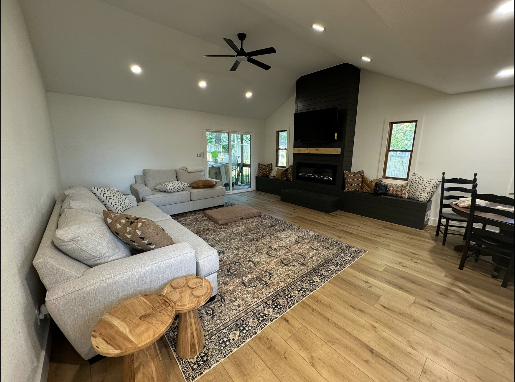 Fully restored living room after fire damage repair in Springfield MO